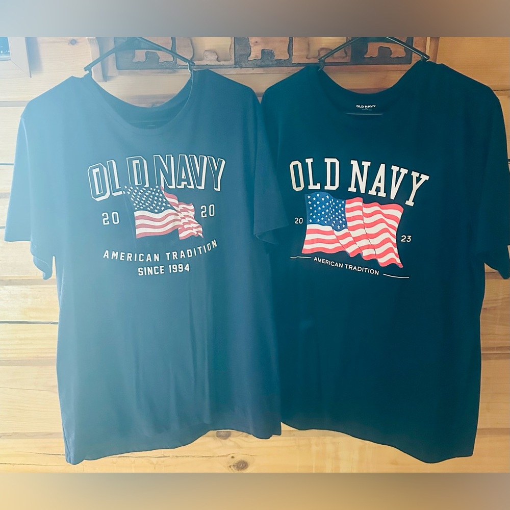 Old Navy Navy Blue & Black American Tradition Tee shirt Set XL
